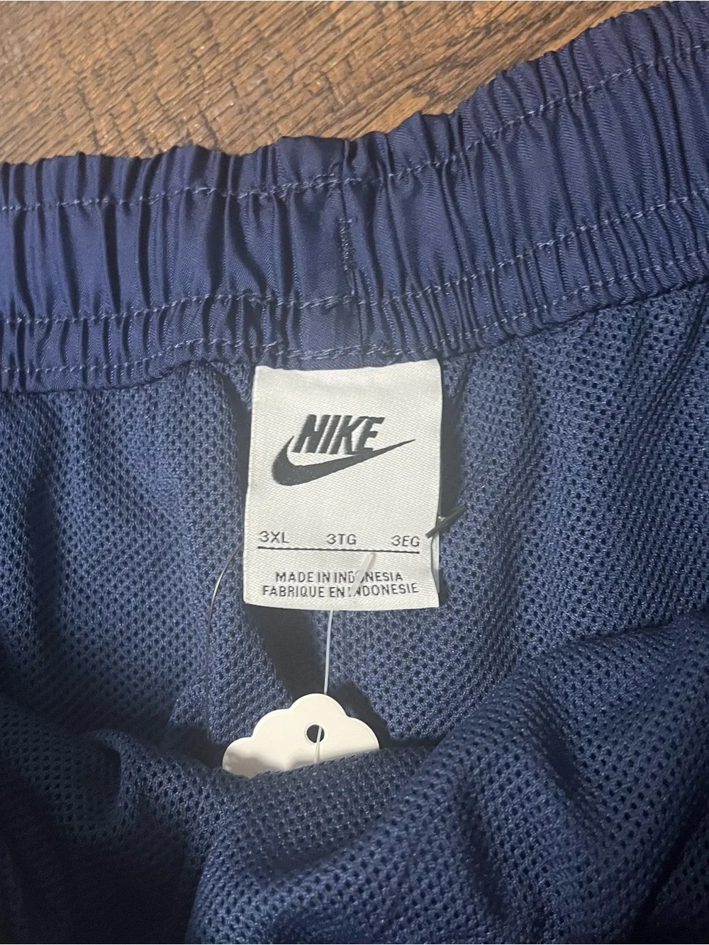 Nike Navy Blue Mesh Athletic Shorts with White Tag